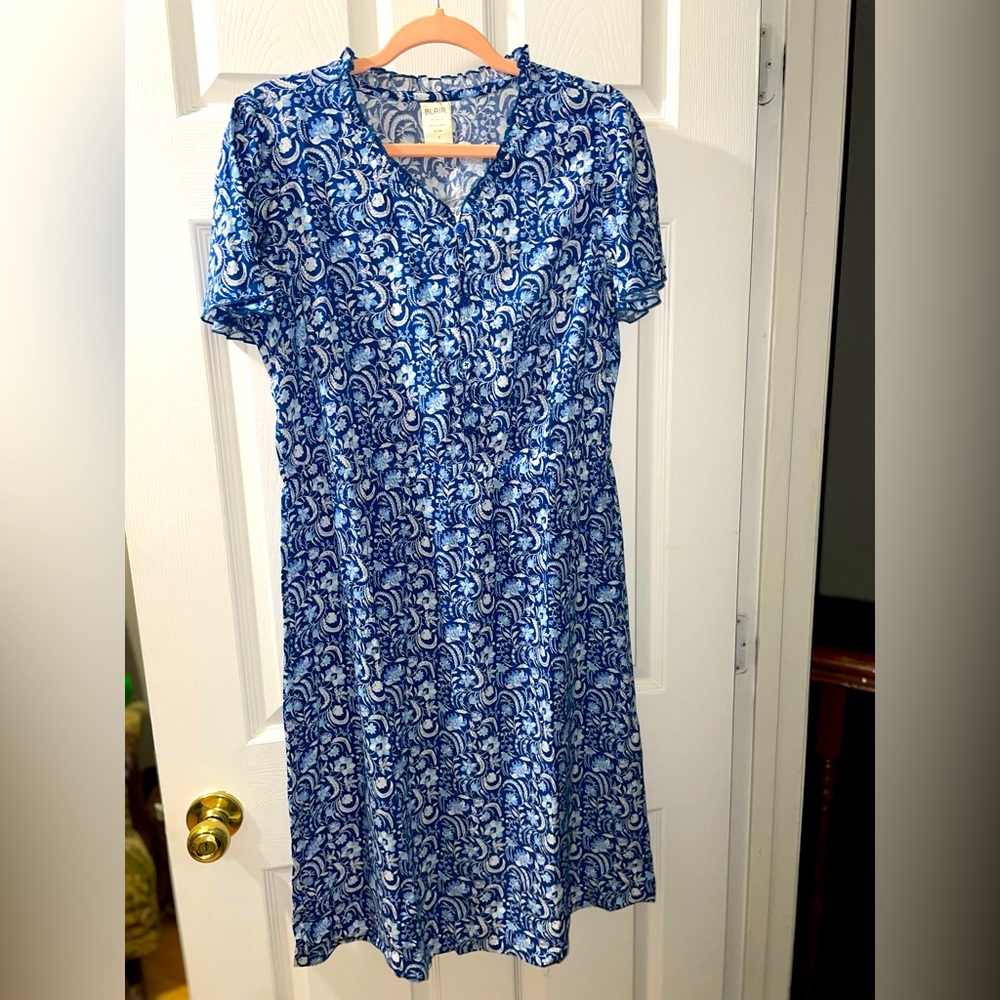 Blair NWT Medium Blue Floral Dress